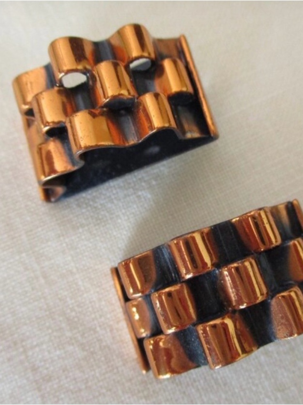 Vintage Renoir Copper Tone Clip On Earrings